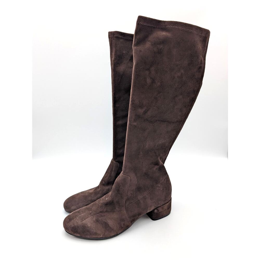 Dune London Topsy Knee High Boots Side Zip Women's Brown Size US10 EU40